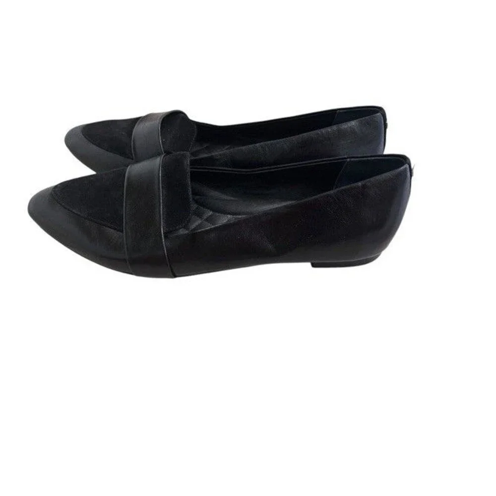 Birdies The Sparrow Black Leather Suede Pointed Toe Loafer Flats Womens 12